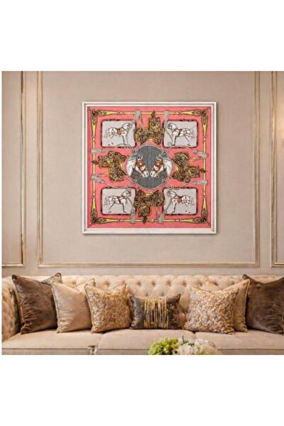 Generic Luxury wall art with horses and golden ornaments