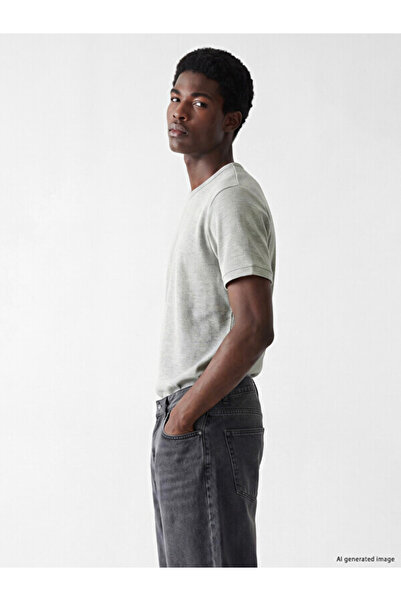 LC Waikiki Esvab • Modern & Distinctive Zero Roba Collar Textured Men's T-Shirt