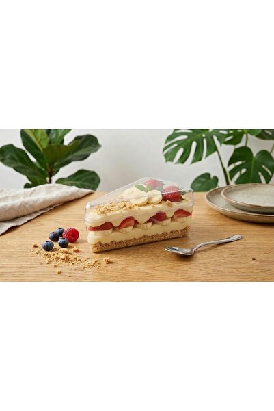 SHUA 6 ADET KRİSTAL MİKA ÜÇGEN CHEESCAKE KASE TİRAMİSU KASE MAGNOLYA MUHALLEB...