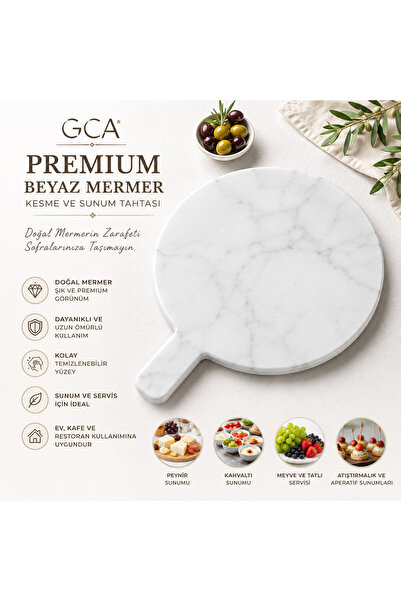 GCA MERMER TASARIM Gca White Marble Round Cutting and Presentation Board |   ...