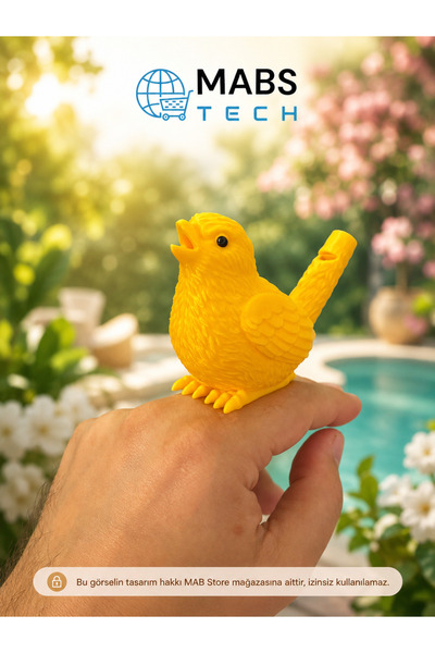 Mabs Tech Su Doldurmalı Kuş Düdüğü – Üfleyince Kuş Sesi Çıkaran Su Bülbülü – 3D Baskı Eğlenceli Oyuncak (8,5 x 4,5 cm)