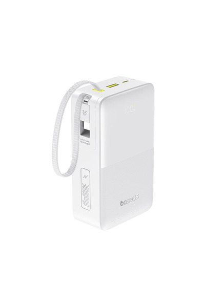 Baseus EnerFill Bipow 2 Pro 30000mAh 22.5W Power Bank με καλώδιο USB-C, Λευκό