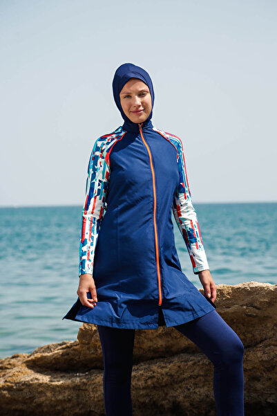 Marina Swimwear Set costum de baie complet acoperit, cu hijab, din țesătură p...