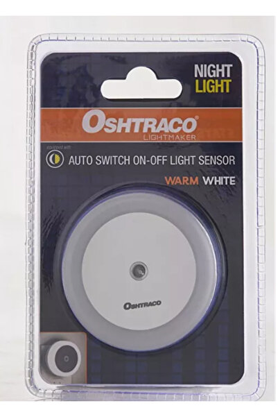 Oshtraco ضوء ليلي LED بمستشعر تلقائي بلون أبيض دافئ