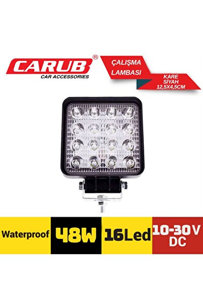 Carub Off Road Gündüz Farı 16 Led Kare Çalışma Lambası