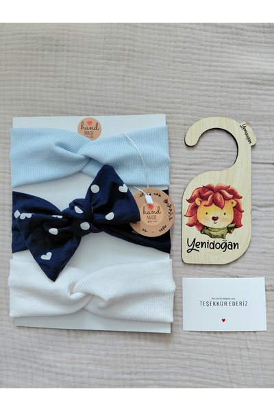zsz tasarım KIZ BEBEK 3LÜ PAMUKLU ESNEK BANDANA KOMBIN SETİ yumusacik ve esnek