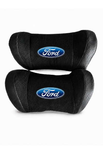 Noname Ford Logolu Oto Boyun Yastığı 2’li Set Siyah Araç Boyun Desteği