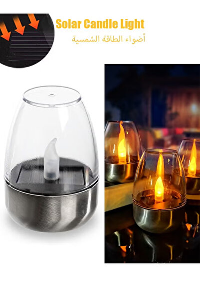 TAPIT Solar Outdoor Waterproof Flickering Flameless Candles LED Battery Opera...