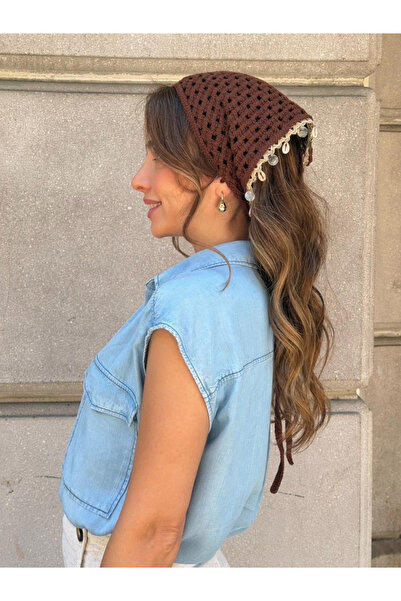 My Blog Brown Triangular Seashell Bandana - Hsr2152