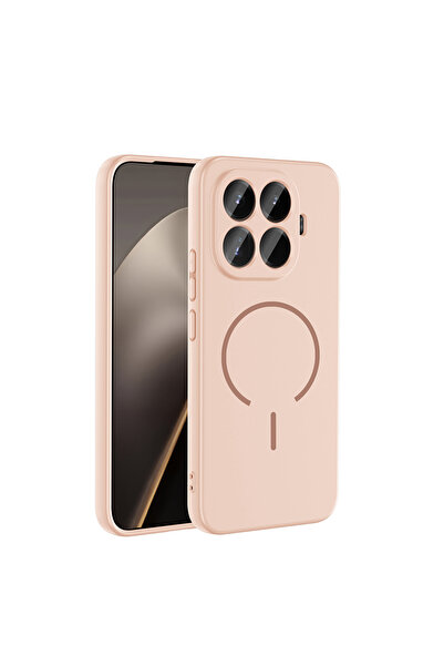 HTstore Xiaomi Uyumlu 15T Pro Kılıf M-safe Şarj Özellikli Zore Meta Kapak-Ros...