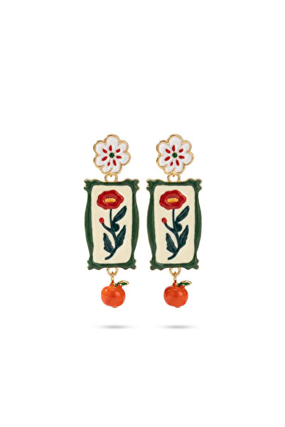 Charmist Ceramic Pomegranate Flower Earrings