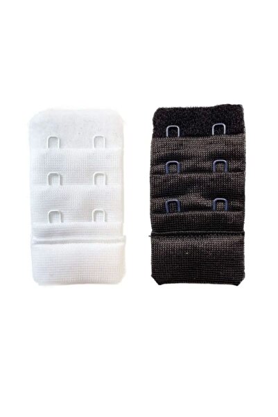 Mudanis 2 Pieces Agraf Bra Extension Clasp 3 Rows / 2 Hooks White Black