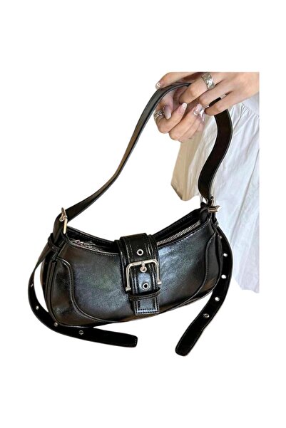 OEM Geanta dama, model mini, neagra, piele ecologica, moderna