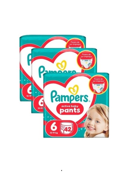 Pampers Scutece-Chilotel Active Baby Pants XXL, Cutie, Mărimea 6, 13kg-19kg, ...