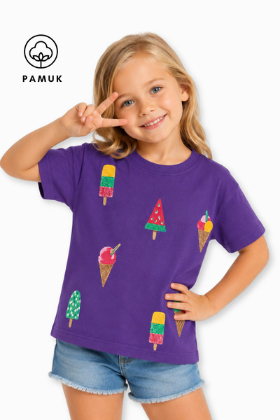 difa kids Letnja majica za devojčice sa kratkim rukavima i ležernim printom s...