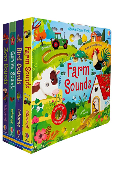 pçs Usborne Sound Books Series 2 Collection 4 Books Set Farm, Bird, Garden, Z...
