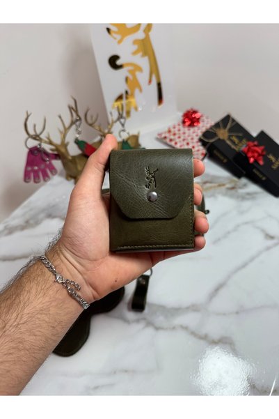SANAT 100% Genuine Crazy Leather Minimalist 5-Piece Accessory Set: Handbag - Wallet - Card Holder - Glasses Case - Keychain Set