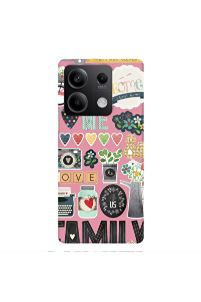 Other Xiaomi Redmi Note 13Pro 5G Family love home Pink Colored Silicone TPU Θήκη