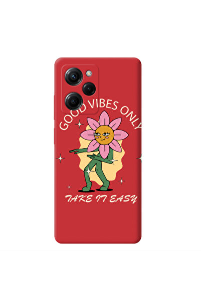 Other Xiaomi Poco X5 Pro Good Vibes Only Red Colored Silicone TPU Θήκη