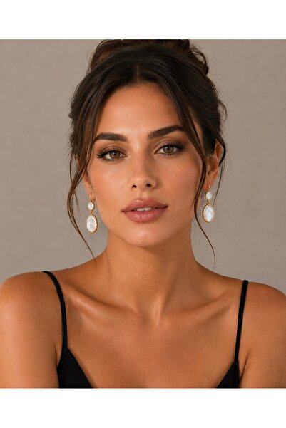 Hello Neo Jewelry İkili Barok İnci Sallanan Küpe