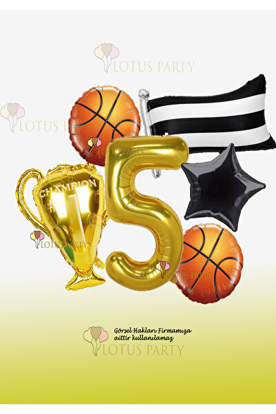 LOTUS PARTY Basketball Themed Fan Party Set - Basketball Balloon - Trophy Bal...