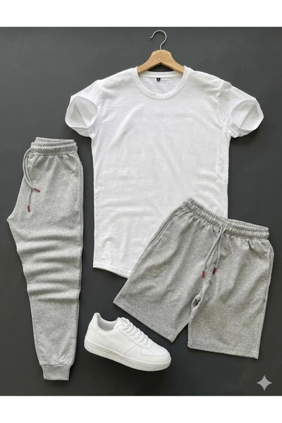 Gutsy T-Shirt Shorts Tracksuit 3-Piece Combination Thin Summer Unprinted Wome...