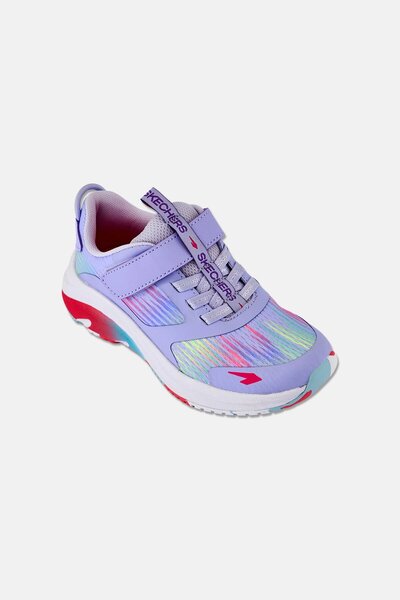 SKECHERS حذاء إيليت سبورت تيمبو للأطفال البنات بإغلاق فيلكرو، لون لافندر