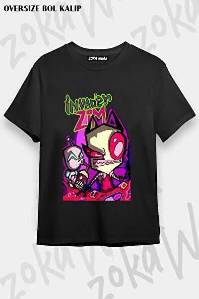 ZOKAWEAR Μπλουζάκι Unisex Loose Fit με στάμπα Invader Zim v13
