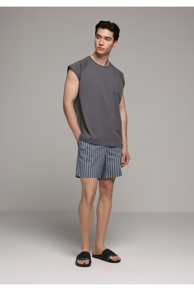 Colin's Regular Fit Striped Men's Blue Swim Shorts