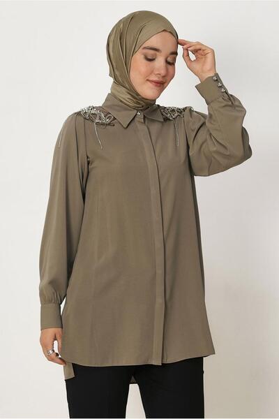 Alvina Stone Embroidered Shoulder Tunic 46405