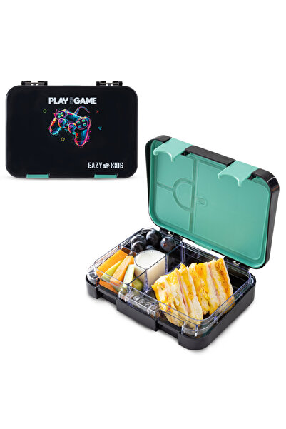 Eazy Kids 4 Compartment Bento Lunch Box – Leakproof BPA Free Food Container f...