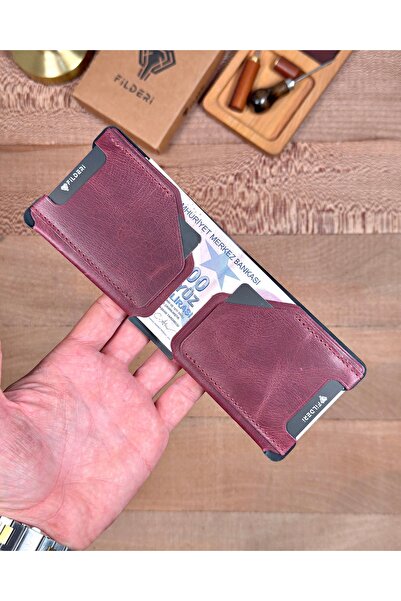 Fil Deri Viral Wallet Genuine Leather Minimal Design Wallet with Card and Mon...