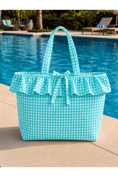 Belomia Home Collection Pötikare Desen Astarlı Plaj Çantası 35x50 cm | Pera