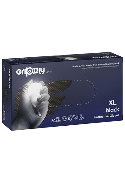Gripzzly Mănuși din nitril cu aderență neagră XL 50/SET