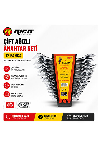 Rico 12 Parça Düz Açık Ağız Anahtar Takımı Seti 6x32mm