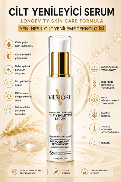 Viemore Cilt Yenileyici Serum 50 ml | PDRN (Pirinç DNA) + NAD+ + Marine Retin...