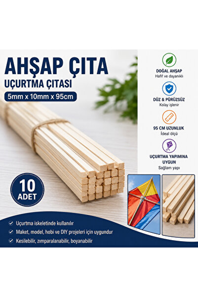 Akkaymak Ahşap Çıta 5 mm x 10 mm x 95 mm 10 adet