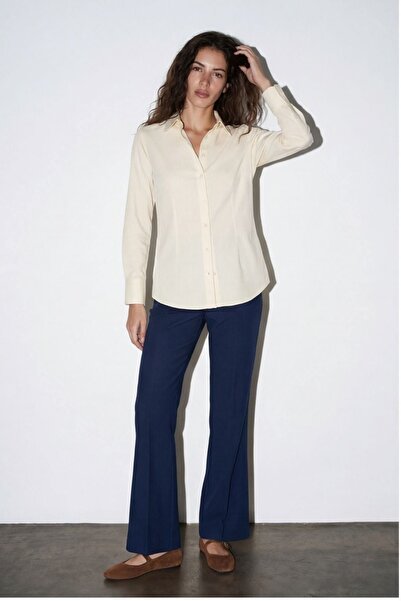 Quzu Women's Canvas Trousers Pnt01061 Navy Blue