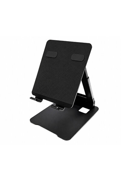 PopZa Adjustable Foldable Metal Desktop Tablet Stand – Black