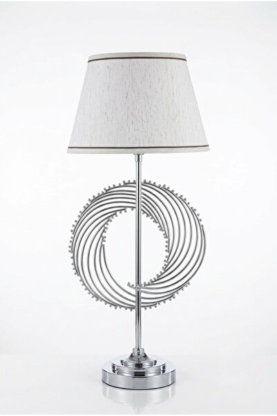 LUMINZO Viora Silver Luxury Series White Headboard Spiral Design Metal Lampsh...