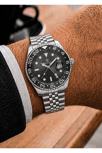 Homies Men's Silver Metal Cord Black Dial Calendar Wrist Watch 2 Year Warranty