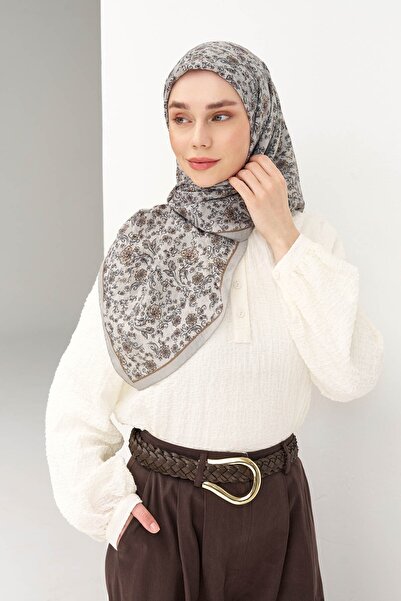 Silk Home Velora Scarf Modern Flora Brown 90X90