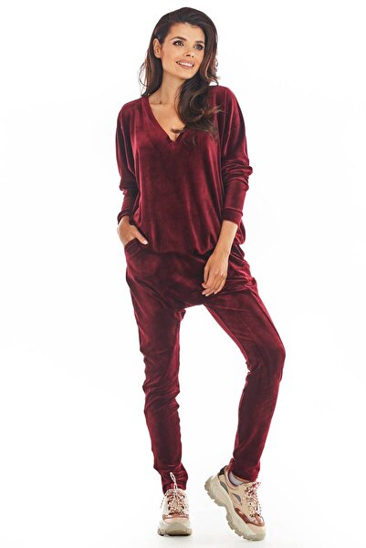 Awama Pantaloni dama, Awama, Poliester, Marime S/M, Claret