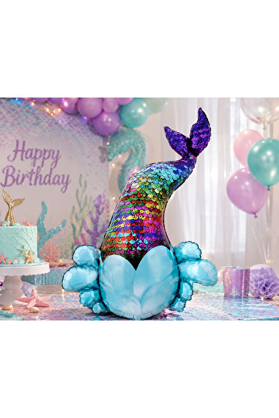 DODOMAR Sequin Mermaid Tail Foil Balloon 78X110 cm Mermaid Themed Party Decor...