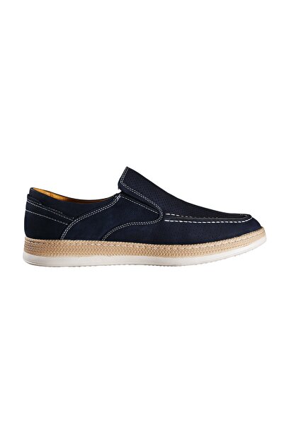 Pelle Siena men's breathable nubuck slip-on loafer shoe navy blue