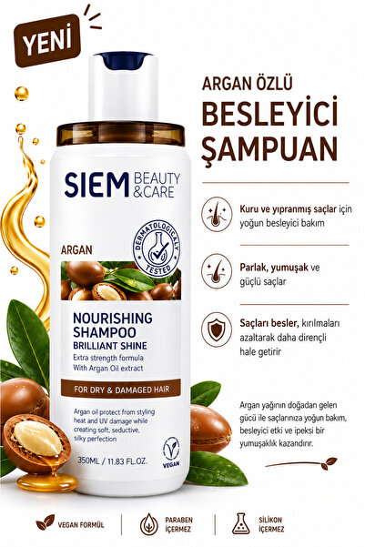 siem pro expert SIEM Argan Yağlı Onarıcı Şampuan 350 ml Kuru ve Yıpranmış Saç...