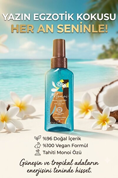 Yves Rocher Monoi Parfümlü Vücut Spreyi Hindistan Cevizi ve Tiare Çiçeği Koku...