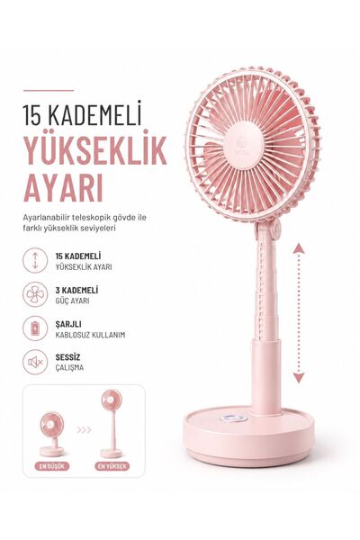 ATLT ATLANTİS TAŞINABİLİR MİNİ FAN 3 KADEMELİ DÖNER BAŞLIKLI AŞAĞI YUKARI 15 ...