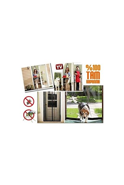 Generic Brand Genel Markalar Plasa magnetică pentru ușă din tul-crem (105 X 205)