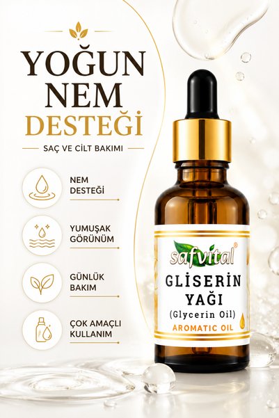 safvital Glycerin Oil 50ml Intensive Moisture Support for Aromatic Heel Cracks and Dry Skin Care Skin Hydration Soft and Smooth Hair Appearance Premium Care